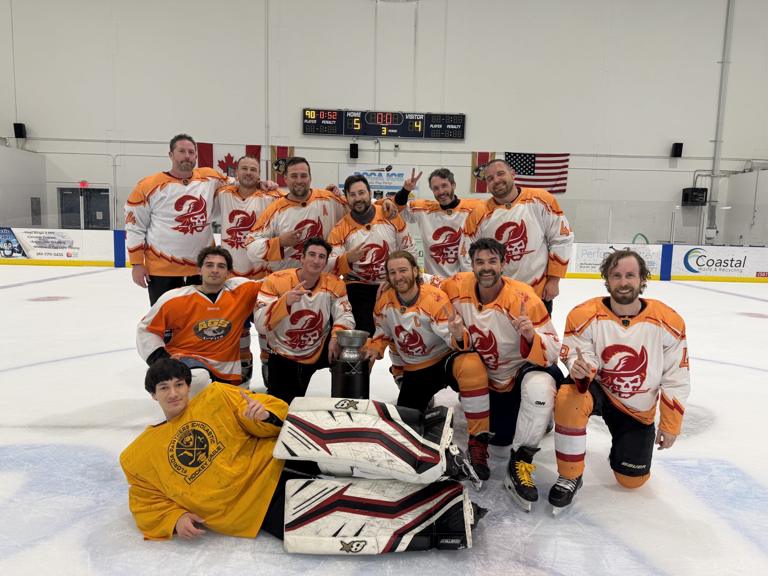 Adult Hockey League game at Boca Ice