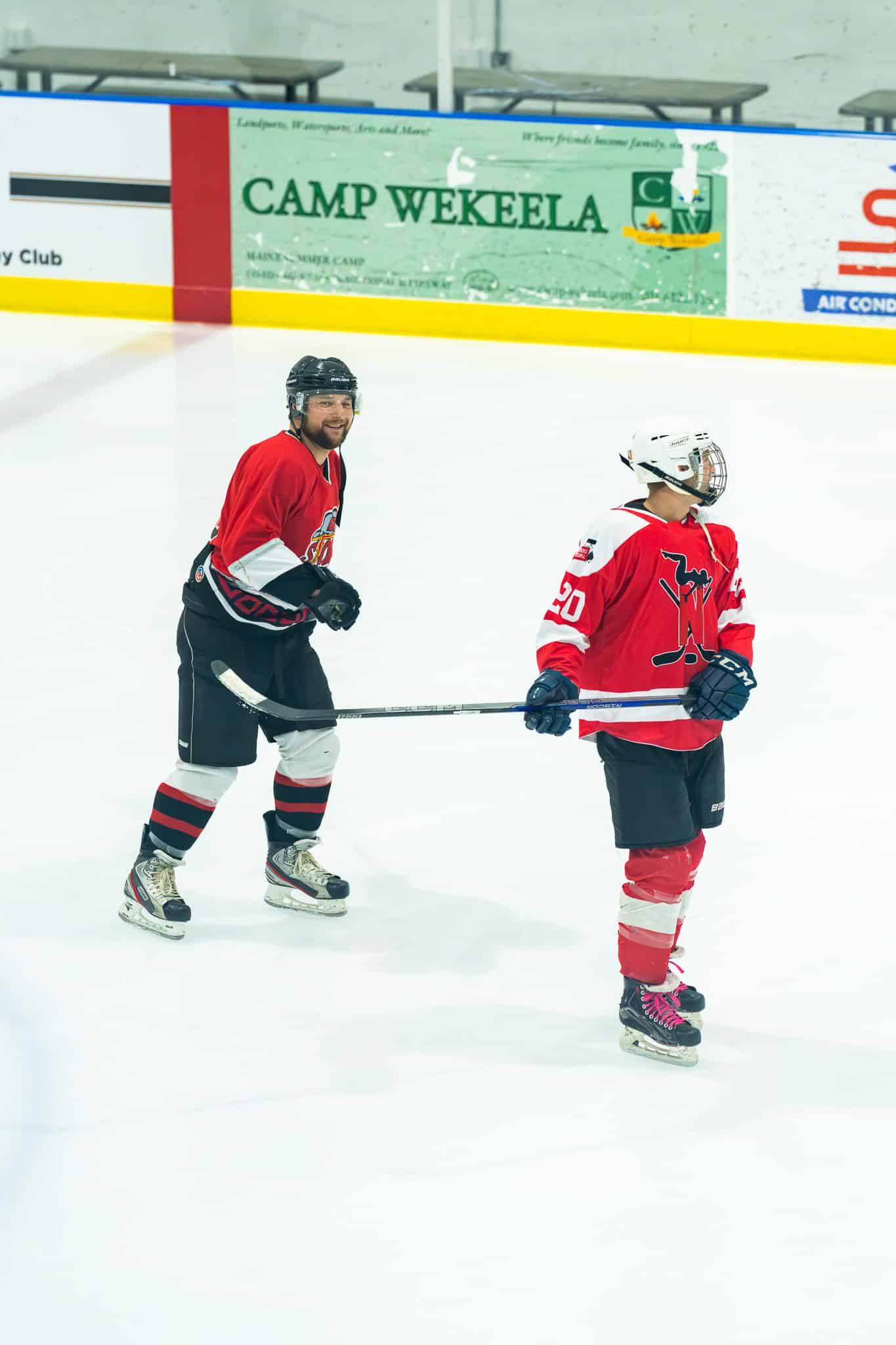 Adult hockey players training at Boca Ice
